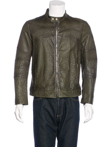 gucci ostrich leather biker jacket|Gucci Oversize Biker Leather Jacket .